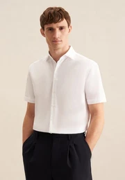 Businesshemd Shaped Shaped Kurzarm Kentkragen Uni