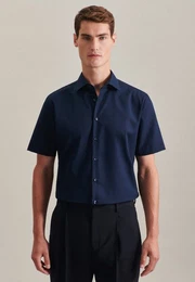 Businesshemd Shaped Shaped Kurzarm Kentkragen Uni