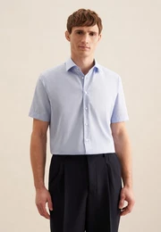 Businesshemd Shaped Shaped Kurzarm Kentkragen Uni