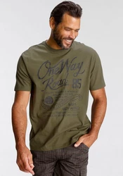 Man's World T-Shirt Regular Fit mit Print Rundhals Used-Look 