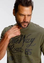Man's World T-Shirt Regular Fit mit Print Rundhals Used-Look 