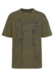 Man's World T-Shirt Regular Fit mit Print Rundhals Used-Look 