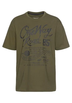 Man's World T-Shirt Regular Fit mit Print Rundhals Used-Look 