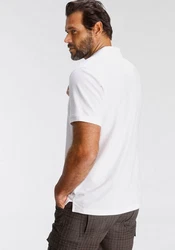 Man's World Poloshirt Kurzarm, lockere Passform, unifarben Weiß/Creme