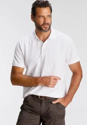 Man's World Poloshirt Kurzarm, lockere Passform, unifarben Weiß/Creme