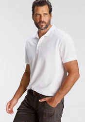 Man's World Poloshirt Kurzarm, lockere Passform, unifarben Weiß/Creme