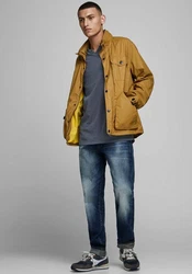 Jack & Jones T-Shirt JJESPLIT NECK TEE SS NOOS Dunkelblau/Grau/Dunkelgrau/Blau