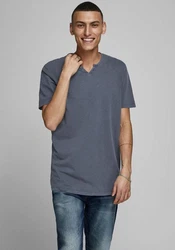 Jack & Jones T-Shirt JJESPLIT NECK TEE SS NOOS Dunkelblau/Grau/Dunkelgrau/Blau