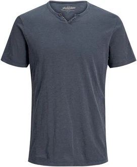 Jack & Jones T-Shirt JJESPLIT NECK TEE SS NOOS Dunkelblau/Grau/Dunkelgrau/Blau