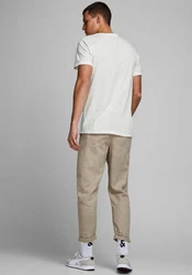 Jack & Jones T-Shirt JJESPLIT NECK TEE SS NOOS Khaki/Grau/Creme/Weiß/Hellgrün