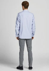Jack & Jones Langarmhemd OXFORD SHIRT Hellblau/Dunkelblau/Blau