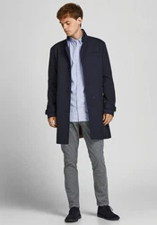 Jack & Jones Langarmhemd OXFORD SHIRT Hellblau/Dunkelblau/Blau