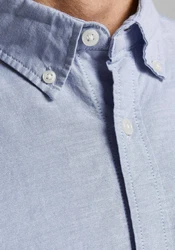 Jack & Jones Langarmhemd OXFORD SHIRT Hellblau/Dunkelblau/Blau