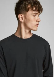 Jack & Jones Langarmshirt JJENOA O-NECK LS Dunkelblau/Schwarz/Dunkelgrau