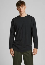 Jack & Jones Langarmshirt JJENOA O-NECK LS Dunkelblau/Schwarz/Dunkelgrau