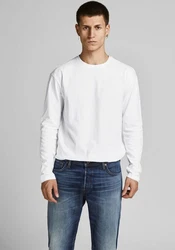 Jack & Jones Langarmshirt JJENOA O-NECK LS weiß