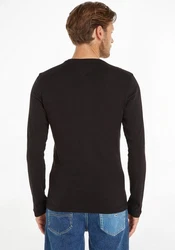 Tommy Jeans Herren Original Rib Langarm Langarmshirt Schwarz