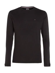 Tommy Jeans Herren Original Rib Langarm Langarmshirt Schwarz