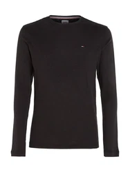 Tommy Jeans Herren Original Rib Langarm Langarmshirt Schwarz