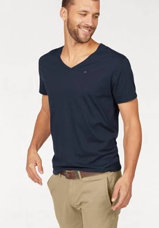 Tommy Jeans T-Shirt TJM ORIGINAL JERSEY V NECK TEE Dunkelblau/Hellblau/Blau