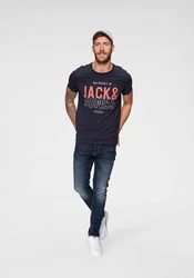 Jack & Jones T-Shirt KOMPO TEE Dunkelblau