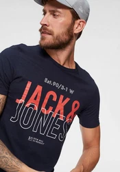 Jack & Jones T-Shirt KOMPO TEE Dunkelblau