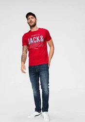 Jack & Jones T-Shirt KOMPO TEE Rot/Rosa/Blau