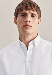 seidensticker Businesshemd Regular Langarm Button-Down-Kragen Uni 