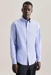 Businesshemd Slim Slim Langarm Button-Down-Kragen Uni