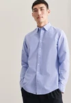 Seidensticker Businesshemd X-Slim Langarm Button-Down-Kragen Hellblau/Blau