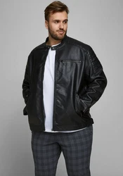 Jack & Jones Bikerjacke ROCKY JACKET Schwarz/Rot/Grau