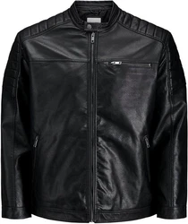 Jack & Jones Bikerjacke ROCKY JACKET Schwarz/Rot/Grau