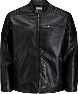 Jack & Jones Bikerjacke ROCKY JACKET Schwarz/Rot/Grau