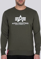Alpha Industries Sweatshirt Basic Sweater oliv/rot/wei