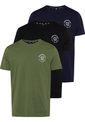 H.I.S T-Shirt (Packung) schmal geschnitten Dunkelgrün/Grün