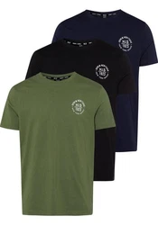 H.I.S T-Shirt (Packung) schmal geschnitten Dunkelgrün/Grün