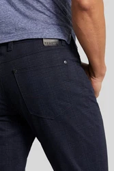 bugatti Stoffhose Regular Fit Dunkelblau/Blau