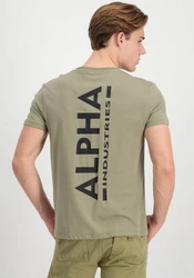 Alpha Industries T-Shirt Backprint T Khaki/Dunkelgrün