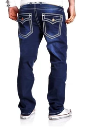 MT Styles Jeans Straight-Fit Hose RJ-133 Dunkelblau/Blau