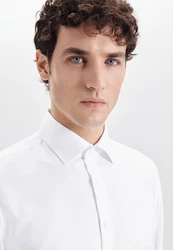 seidensticker Businesshemd Shaped Langarm Kentkragen Slim Fit Creme/Weiß/Braun