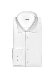 seidensticker Businesshemd Shaped Langarm Kentkragen Slim Fit Creme/Weiß/Braun