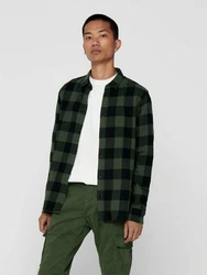 Only & Sons Hemd Gudmund dunkelgrün/schwarz
