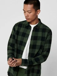 Only & Sons Hemd Gudmund dunkelgrün/schwarz