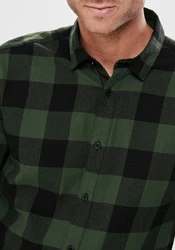 Only & Sons Hemd Gudmund dunkelgrün/schwarz