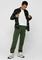 Only & Sons Hemd Gudmund dunkelgrün/schwarz