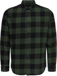 Only & Sons Hemd Gudmund dunkelgrün/schwarz