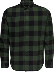 Only & Sons Hemd Gudmund dunkelgrün/schwarz