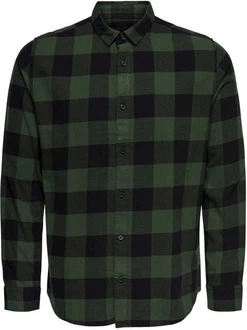 Only & Sons Hemd Gudmund dunkelgrün/schwarz