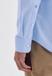 seidensticker Businesshemd Shaped Langarm Kentkragen Slim Fit Hellblau/Blau