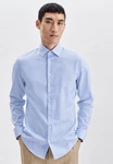 seidensticker Businesshemd Shaped Langarm Kentkragen Slim Fit Hellblau/Blau